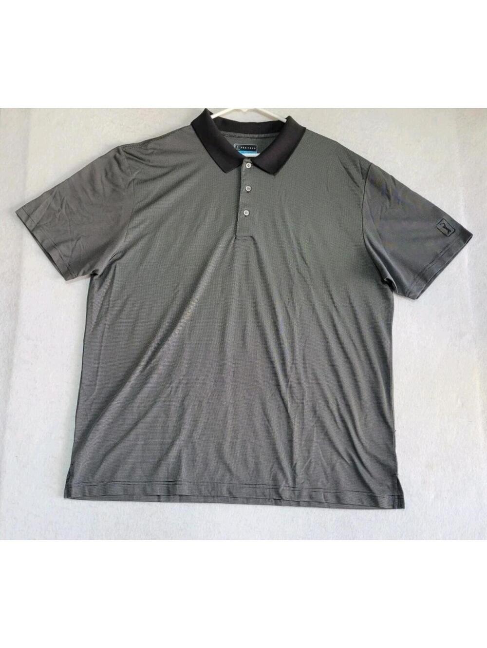PGA Tour Men’s 2XL Performance Golf Polo Dark Gray Black - Picture 2 of 8